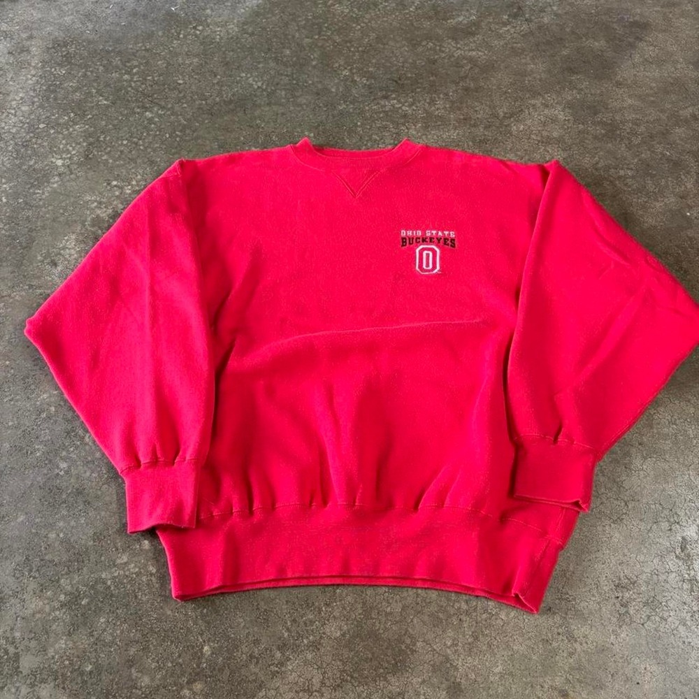 Vintage 90s Ohio State Buckeyes Sweatshirt Mens XL Red‎ Midwest Embroidery OSU